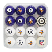 Load image into Gallery viewer, Minnesota Vikings Billiard Balls with Numbers
