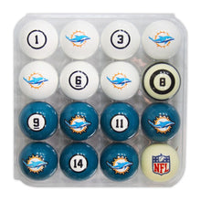 Load image into Gallery viewer, Miami Dolphins Billiard Balls with Numbers