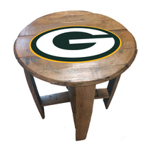 Load image into Gallery viewer, Green Bay Packers Oak Barrel Table