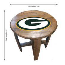 Load image into Gallery viewer, Green Bay Packers Oak Barrel Table