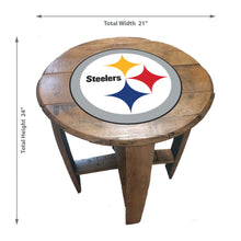 Load image into Gallery viewer, Pittsburgh Steelers Oak Barrel Table