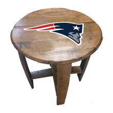 Load image into Gallery viewer, New England Patriots Oak Barrel Table