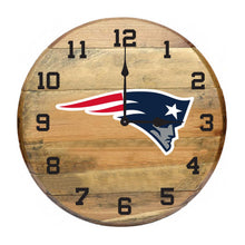 Load image into Gallery viewer, New England Patriots Oak Barrel Clock