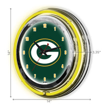 Load image into Gallery viewer, Green Bay Packers 14" Neon Clock