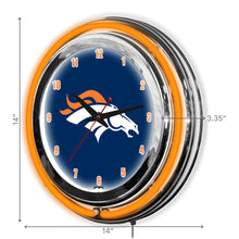 Load image into Gallery viewer, Denver Broncos 14" Neon Clock