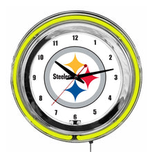 Load image into Gallery viewer, Pittsburgh Steelers 14" Neon Clock