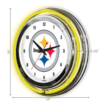 Load image into Gallery viewer, Pittsburgh Steelers 14" Neon Clock