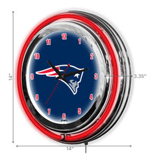 Load image into Gallery viewer, New England Patriots 14" Neon Clock