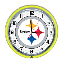 Load image into Gallery viewer, Pittsburgh Steelers 18" Neon Clock