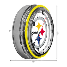 Load image into Gallery viewer, Pittsburgh Steelers 18" Neon Clock