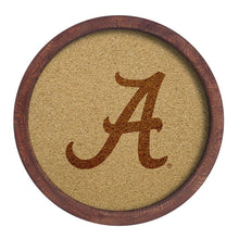 Load image into Gallery viewer, Alabama Crimson Tide: Logo - "Faux" Barrel Framed Cork Board - The Fan-Brand