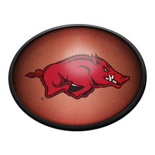 Load image into Gallery viewer, Arkansas Razorbacks: Pigskin - Oval Slimline Lighted Wall Sign - The Fan-Brand