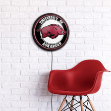 Load image into Gallery viewer, Arkansas Razorbacks: Round Slimline Lighted Wall Sign - The Fan-Brand