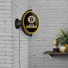 Load image into Gallery viewer, Boston Bruins: Original Oval Rotating Lighted Wall Sign - The Fan-Brand