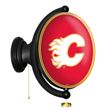 Load image into Gallery viewer, Calgary Flames: Original Oval Rotating Lighted Wall Sign - The Fan-Brand