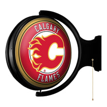 Load image into Gallery viewer, Calgary Flames: Original Round Rotating Lighted Wall Sign - The Fan-Brand