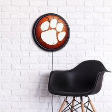 Load image into Gallery viewer, Clemson Tigers: Basketball - Round Slimline Lighted Wall Sign - The Fan-Brand