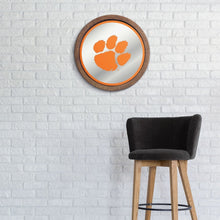 Load image into Gallery viewer, Clemson Tigers: Paw Print - Barrel Top Mirrored Wall Sign - The Fan-Brand