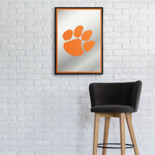 Load image into Gallery viewer, Clemson Tigers: Paw Print - Framed Mirrored Wall Sign - The Fan-Brand