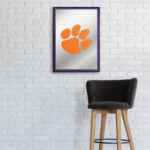 Load image into Gallery viewer, Clemson Tigers: Paw Print - Framed Mirrored Wall Sign - The Fan-Brand