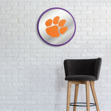 Load image into Gallery viewer, Clemson Tigers: Paw Print - Modern Disc Mirrored Wall Sign - The Fan-Brand