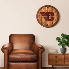 Load image into Gallery viewer, Dayton Flyers: Branded "Faux" Barrel Top Wall Clock - The Fan-Brand