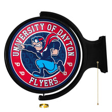 Load image into Gallery viewer, Dayton Flyers: Rudy Flyer - Original Round Rotating Lighted Wall Sign - The Fan-Brand