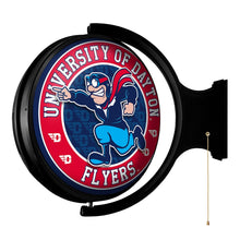Load image into Gallery viewer, Dayton Flyers: Rudy Flyer - Original Round Rotating Lighted Wall Sign - The Fan-Brand