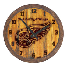 Load image into Gallery viewer, Detroit Red Wings: Branded "Faux" Barrel Top Wall Clock - The Fan-Brand