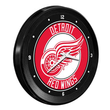 Load image into Gallery viewer, Detroit Red Wings: Ribbed Frame Wall Clock - The Fan-Brand