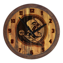 Load image into Gallery viewer, Florida State Seminoles: Branded "Faux" Barrel Top Wall Clock - The Fan-Brand