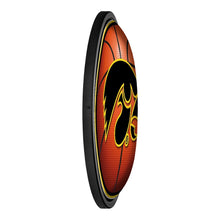 Load image into Gallery viewer, Iowa Hawkeyes: Basketball - Round Slimline Lighted Wall Sign - The Fan-Brand