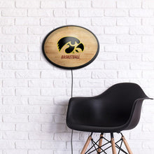 Load image into Gallery viewer, Iowa Hawkeyes: Hardwood - Oval Slimline Lighted Wall Sign - The Fan-Brand