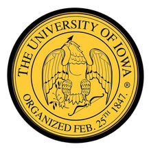 Load image into Gallery viewer, Iowa Hawkeyes: University Seal - Round Modern Disc Wall Sign - The Fan-Brand