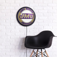 Load image into Gallery viewer, James Madison Dukes: Round Slimline Lighted Wall Sign - The Fan-Brand