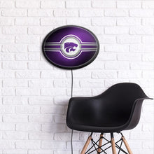 Load image into Gallery viewer, Kansas State Wildcats: Oval Slimline Lighted Wall Sign - The Fan-Brand