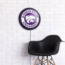 Load image into Gallery viewer, Kansas State Wildcats: Round Slimline Lighted Wall Sign - The Fan-Brand