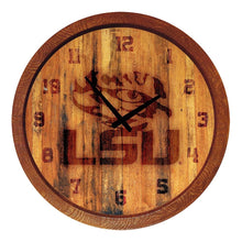 Load image into Gallery viewer, LSU Tigers: Branded "Faux" Barrel Top Wall Clock - The Fan-Brand