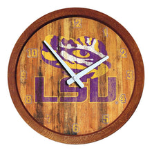 Load image into Gallery viewer, LSU Tigers: Weathered "Faux" Barrel Top Wall Clock - The Fan-Brand