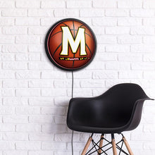 Load image into Gallery viewer, Maryland Terrapins: Basketball - Round Slimline Lighted Wall Sign - The Fan-Brand