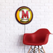 Load image into Gallery viewer, Maryland Terrapins: Round Slimline Lighted Wall Sign - The Fan-Brand