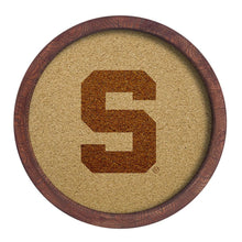 Load image into Gallery viewer, Michigan State Spartans: Block S - "Faux" Barrel Framed Cork Board - The Fan-Brand