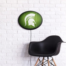 Load image into Gallery viewer, Michigan State Spartans: On the 50 - Oval Slimline Lighted Wall Sign - The Fan-Brand
