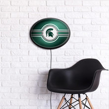 Load image into Gallery viewer, Michigan State Spartans: Oval Slimline Lighted Wall Sign - The Fan-Brand