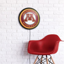 Load image into Gallery viewer, Minnesota Golden Gophers: Round Slimline Lighted Wall Sign - The Fan-Brand