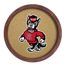 Load image into Gallery viewer, NC State Wolfpack: Mascot - "Faux" Barrel Framed Cork Board - The Fan-Brand