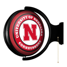 Load image into Gallery viewer, Nebraska Cornhuskers: Original Round Rotating Lighted Wall Sign - The Fan-Brand
