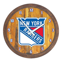 Load image into Gallery viewer, New York Rangers: "Faux" Barrel Top Wall Clock - The Fan-Brand