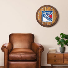 Load image into Gallery viewer, New York Rangers: "Faux" Barrel Top Wall Clock - The Fan-Brand