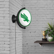 Load image into Gallery viewer, North Texas Mean Green: White - Original Oval Rotating Lighted Wall Sign - The Fan-Brand